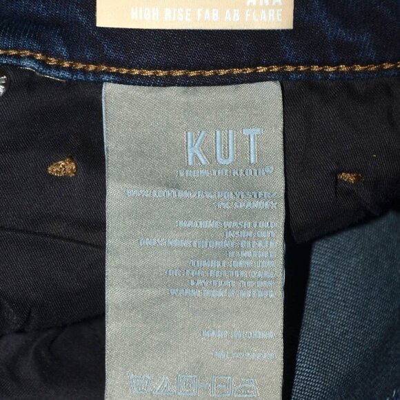 NWT Kut From The Kloth Flare Blue Jeans Size 16 High Rise Ana Fab AB Stretch - Picture 10 of 12